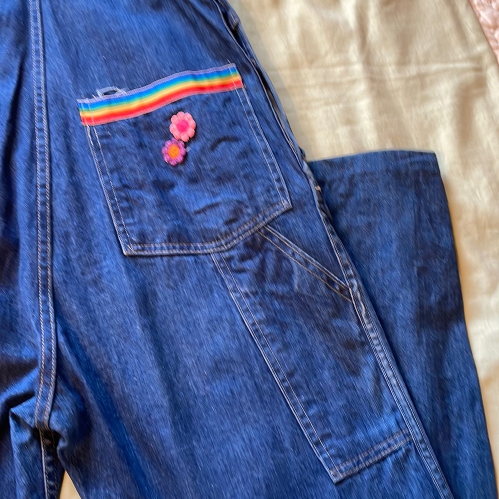 VTG 80s Embellished Women’s Denim Overalls with Appliqués - Picture 12 of 16
